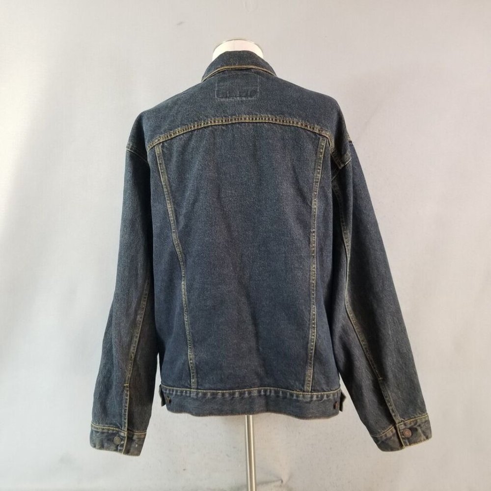 Levi's Signature Jacket men's XL extra Large blue denim trucker cotton retro - Picture 8 of 9